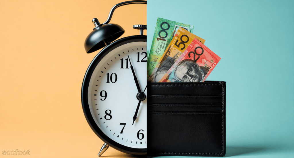 clock and wallet with cash symbolizing cost savings and ROI from LED lighting upgrades